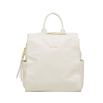 Zaino bianco da donna con tasche esterne Lora Ferres, Borse e accessori Donna, SKU b515000731, Immagine 0